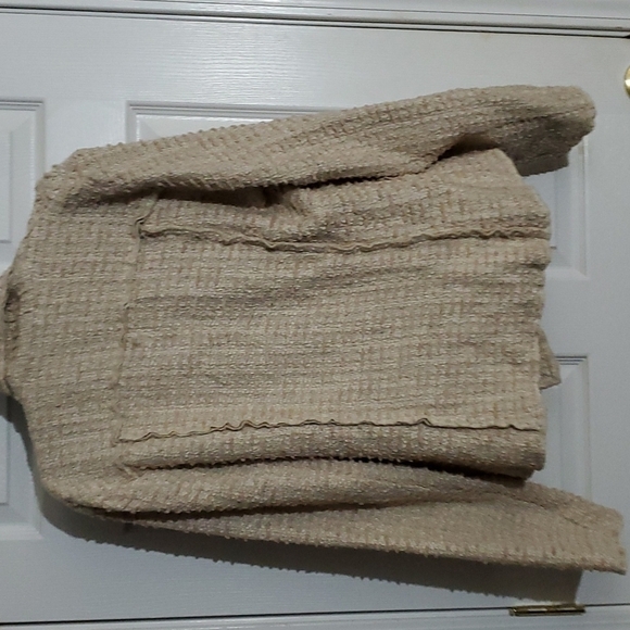 Cabi Blazer Medium Estate Chenille Double Breasted Woven Cream - Picture 4 of 9